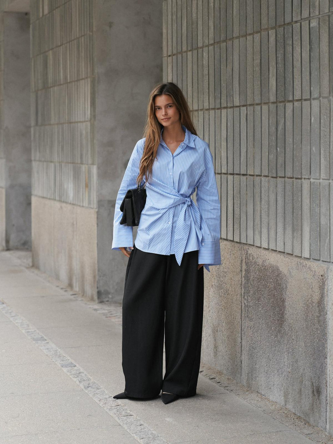 helisa stripe shirt light blue