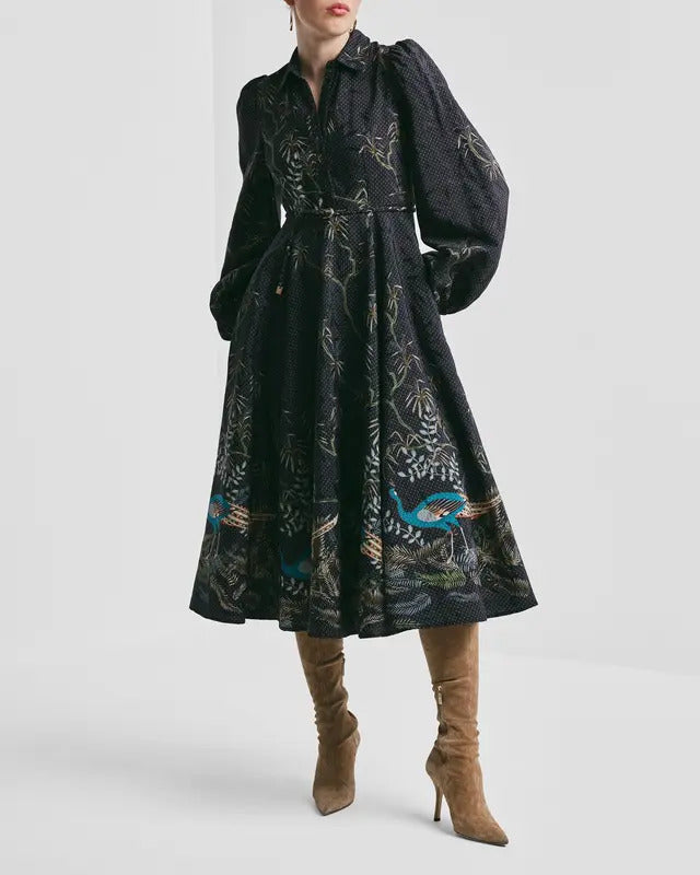 Jacquard midi dress