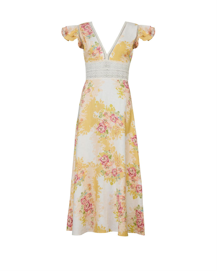 Linen V- Neck Dress