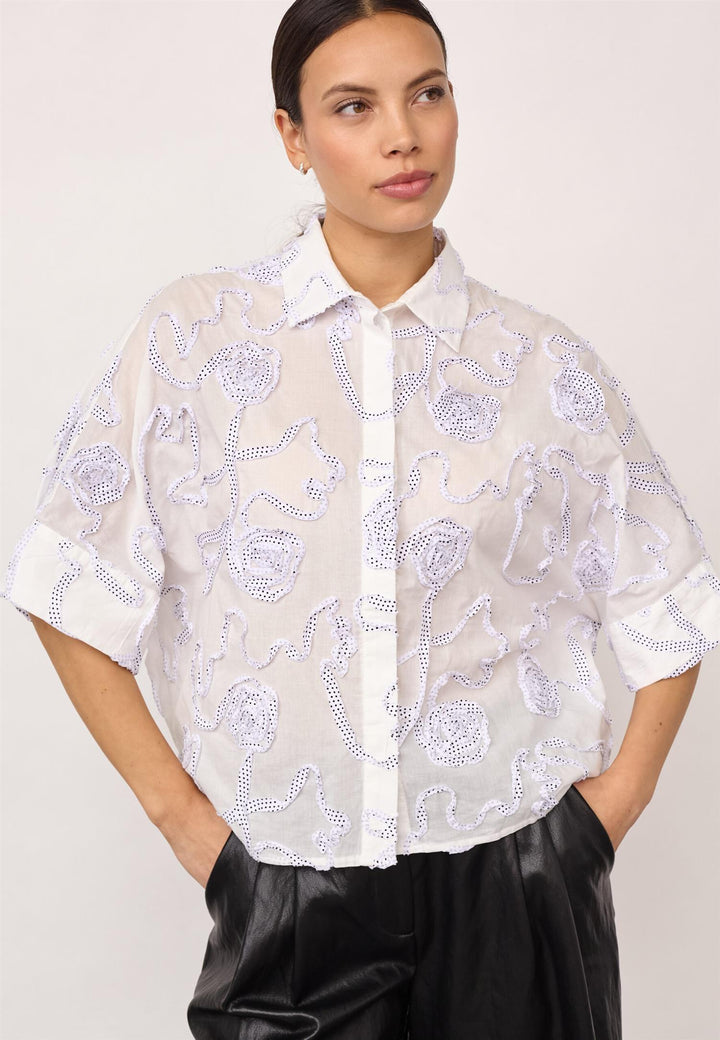 elric flower shirt white