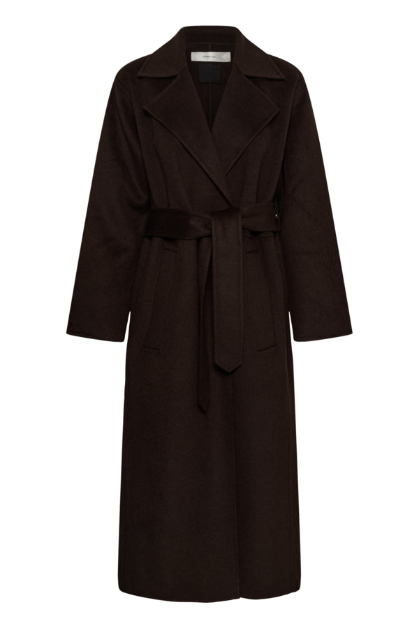 zilla long coat chocolate brown
