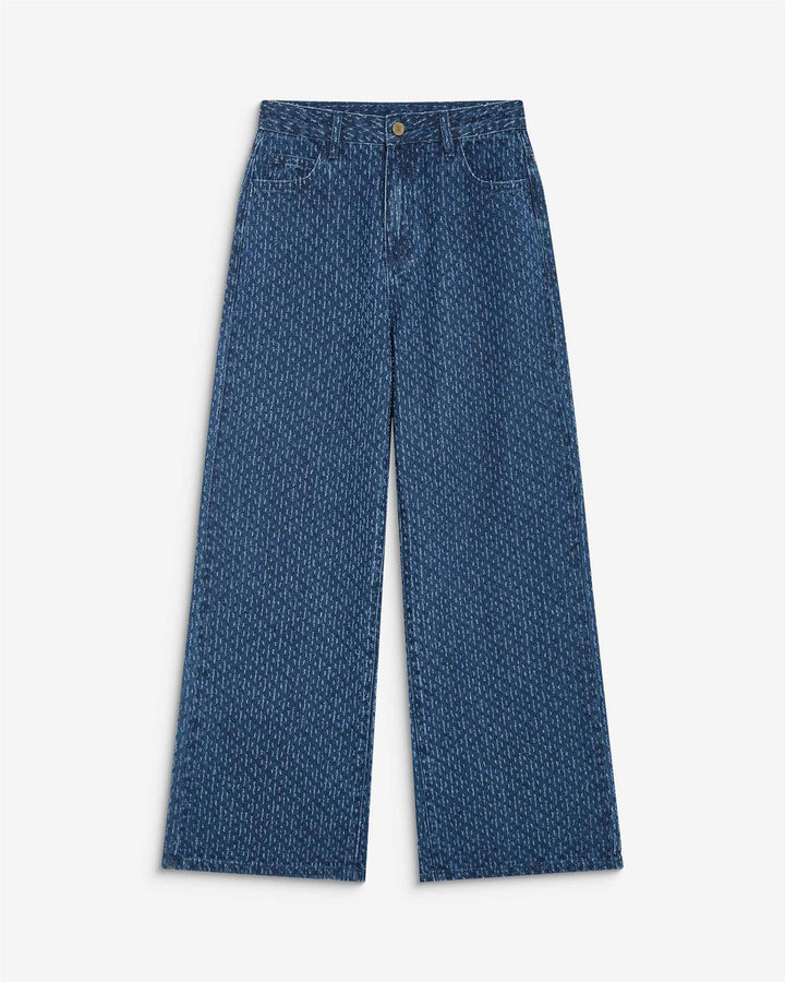 Socca loose printed jeans medium blue