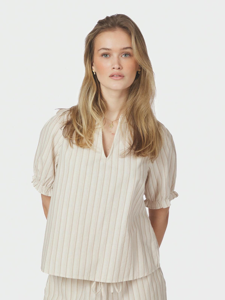 Odesa Linen Stripe blouse