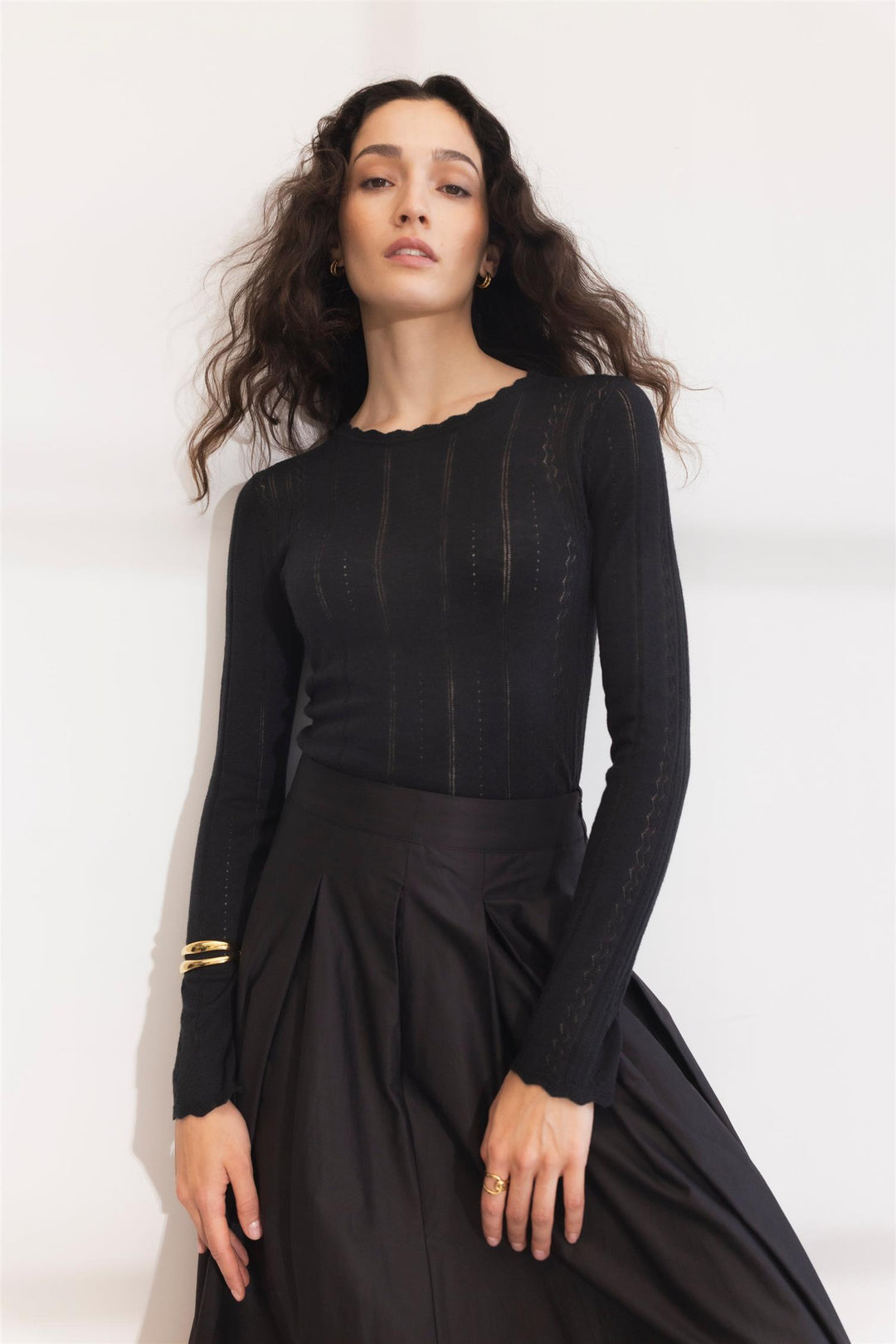 safir knit top black