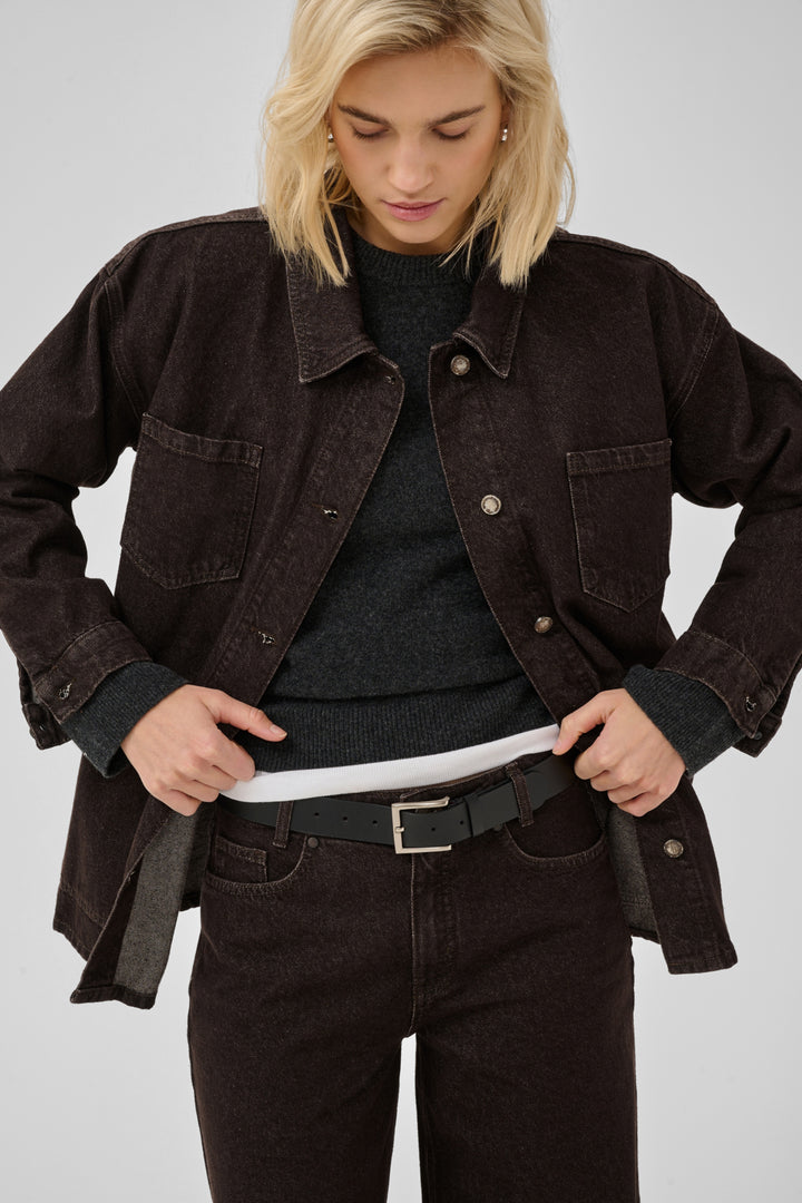 Uma boxy jacket dark brown
