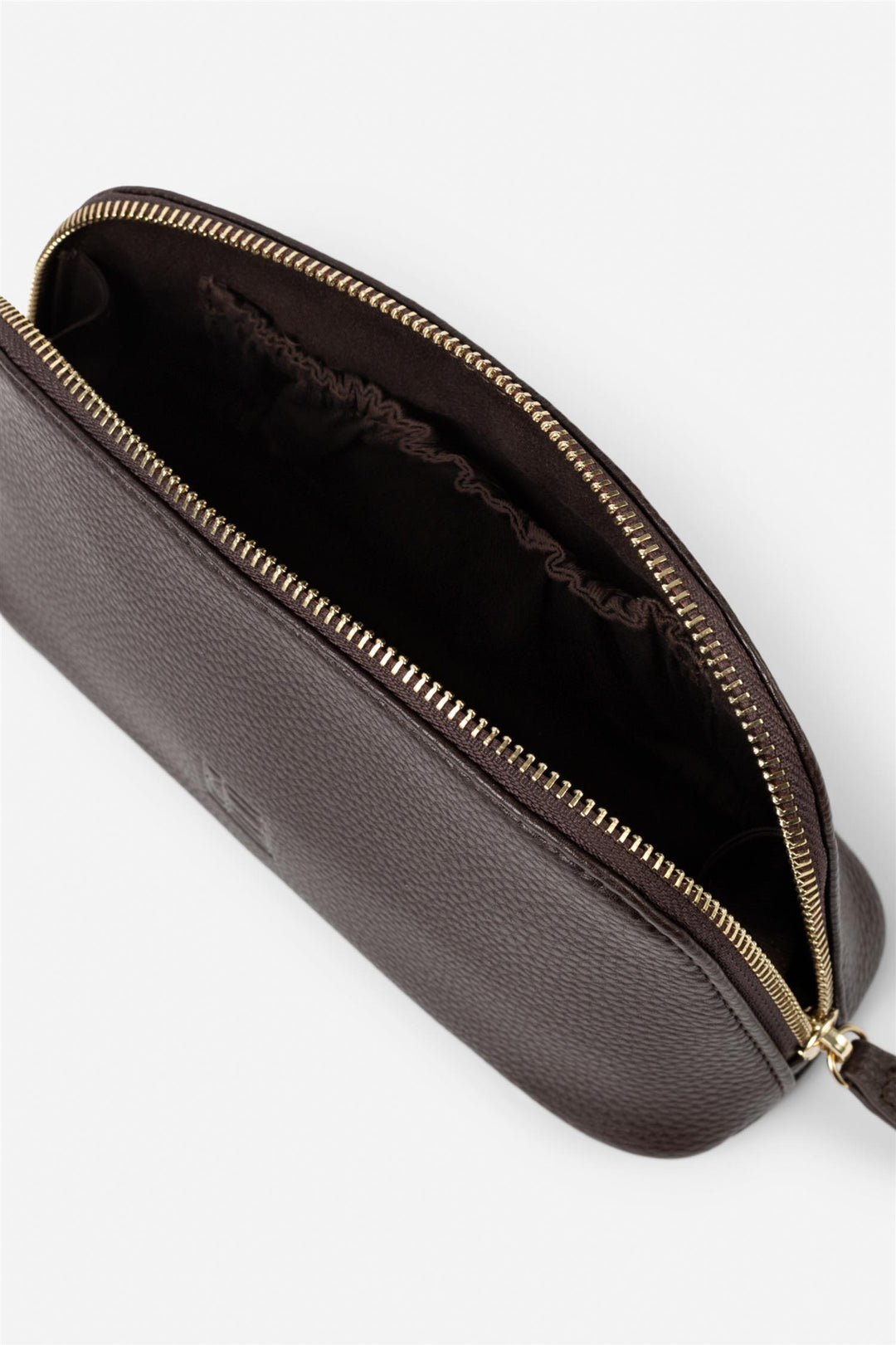 cosmetic pouch small dark brown