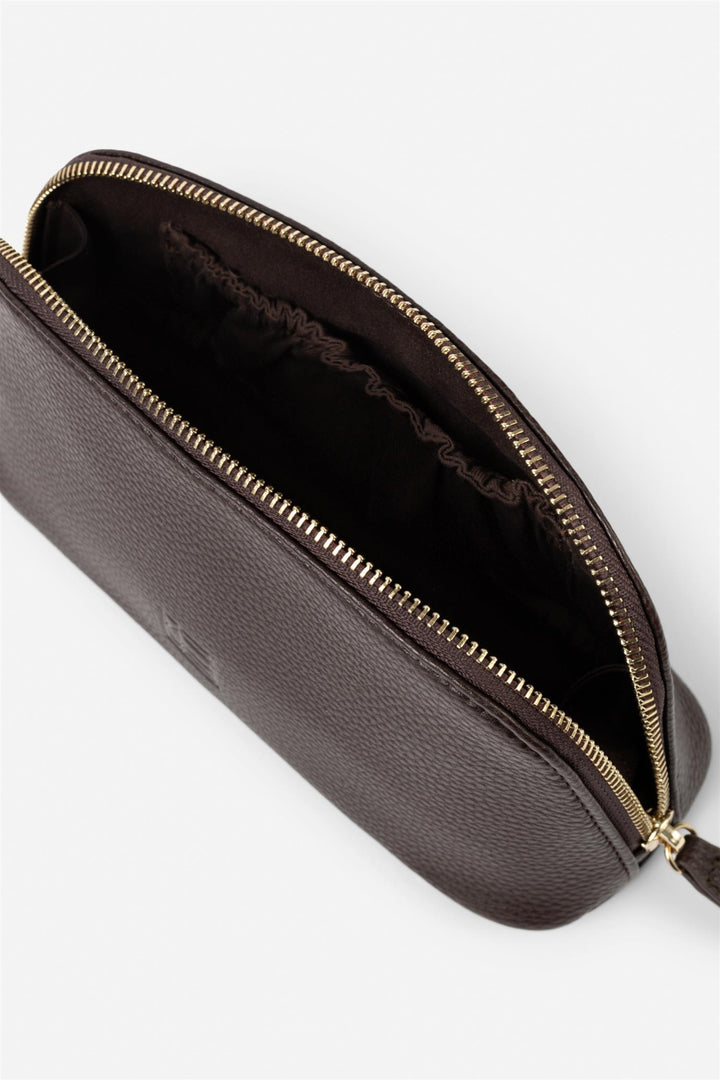 cosmetic pouch small dark brown