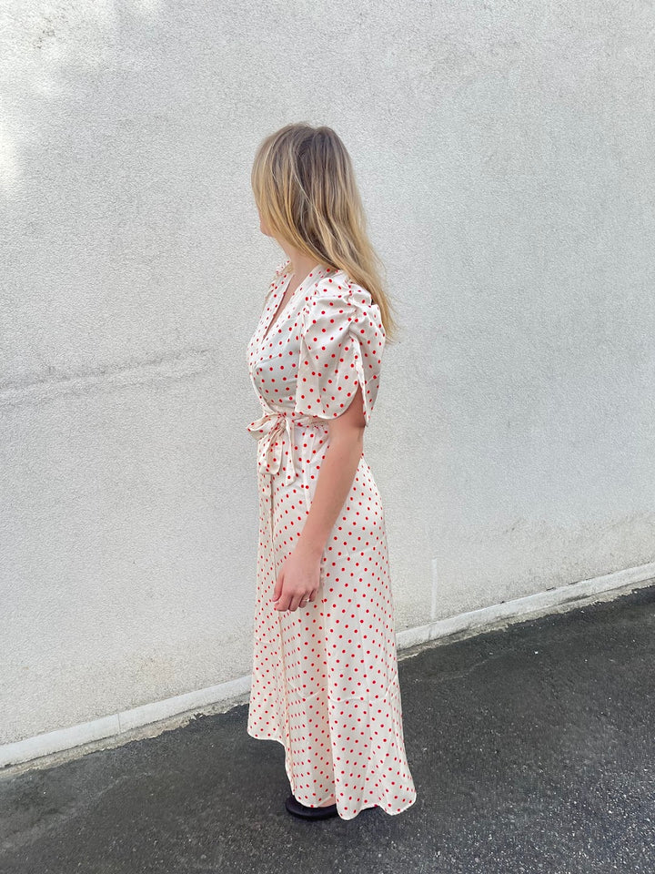 Cambria Dot Wrap Dress