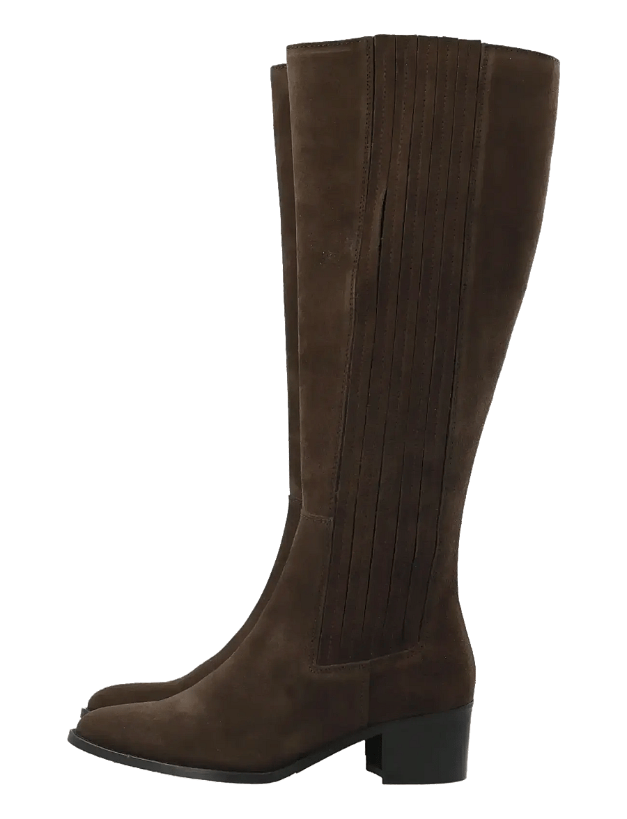 Biacarol chelsea knee high boot oily suede brown