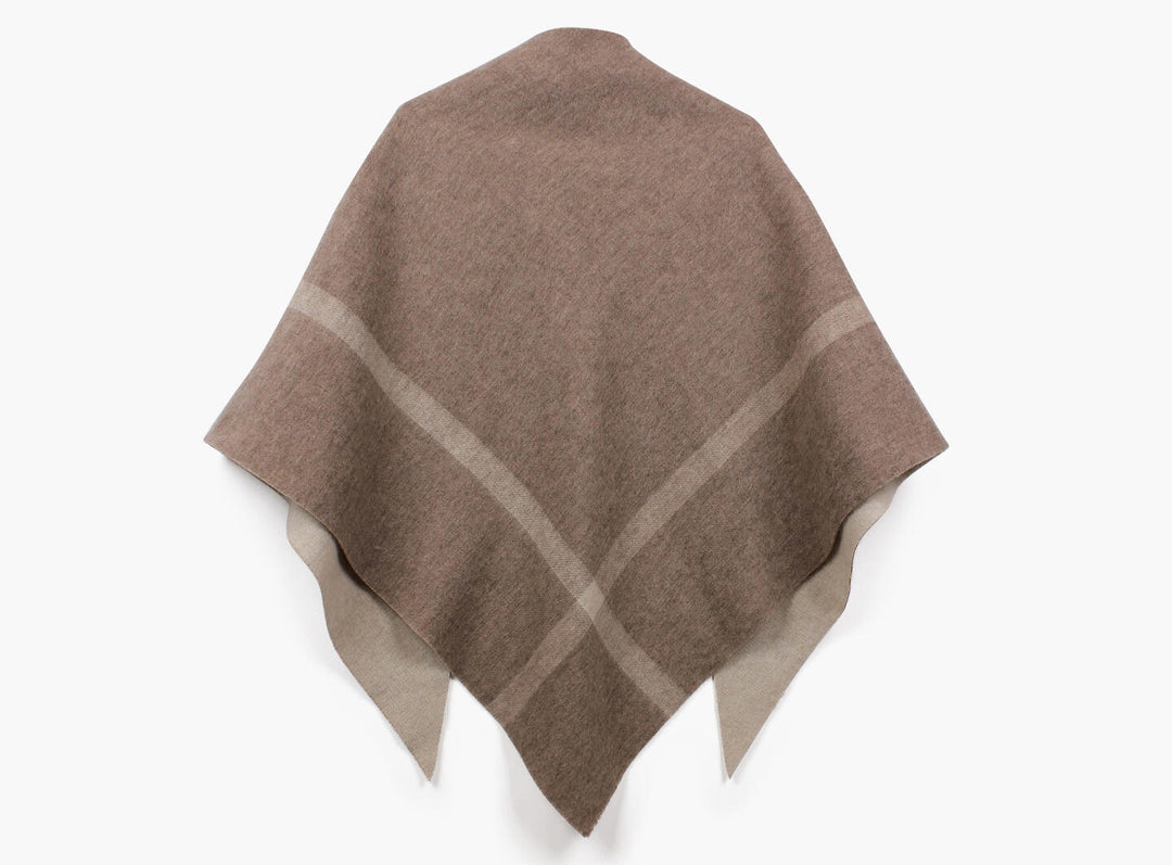 Nina double sided wool shawl beige