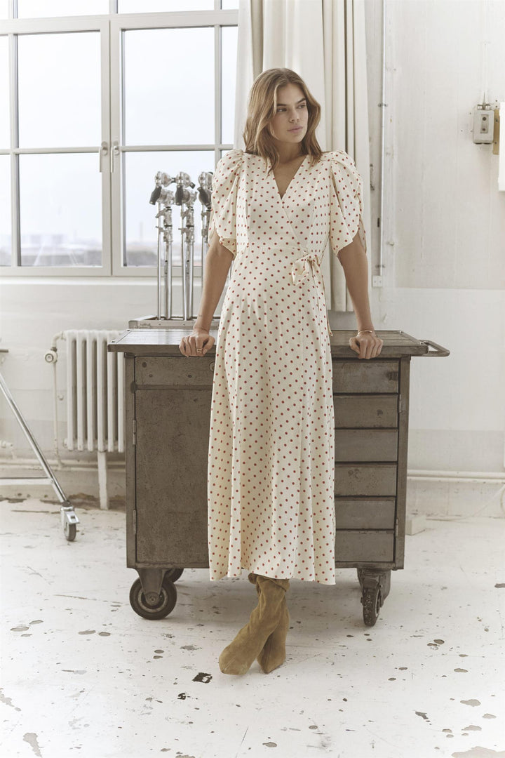 Cambria Dot Wrap Dress