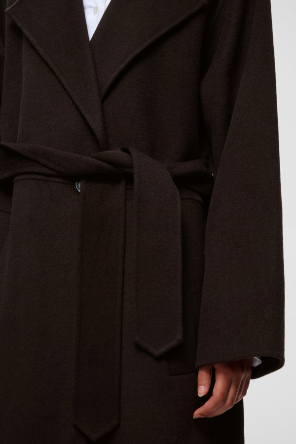 zilla long coat chocolate brown
