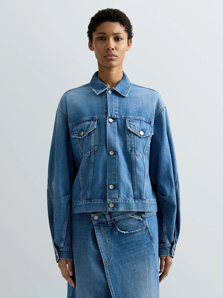 TWO-TONE DENIM RELAXED-FIT JACKET