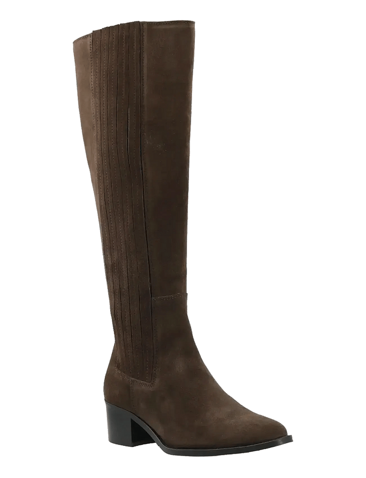 Biacarol chelsea knee high boot oily suede brown
