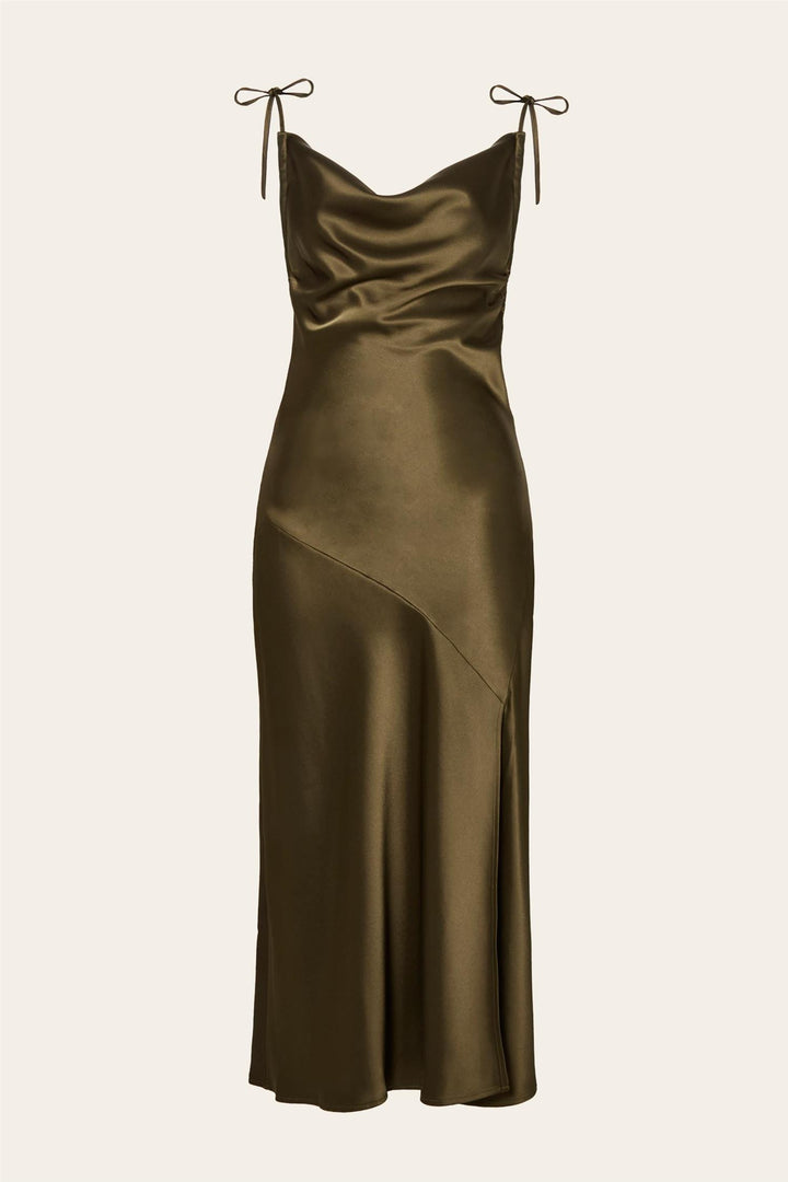 Zarea Tie Satin Mid dress