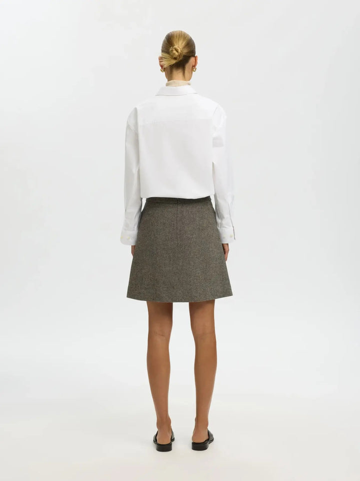 reeda wool blend short skirt brownie