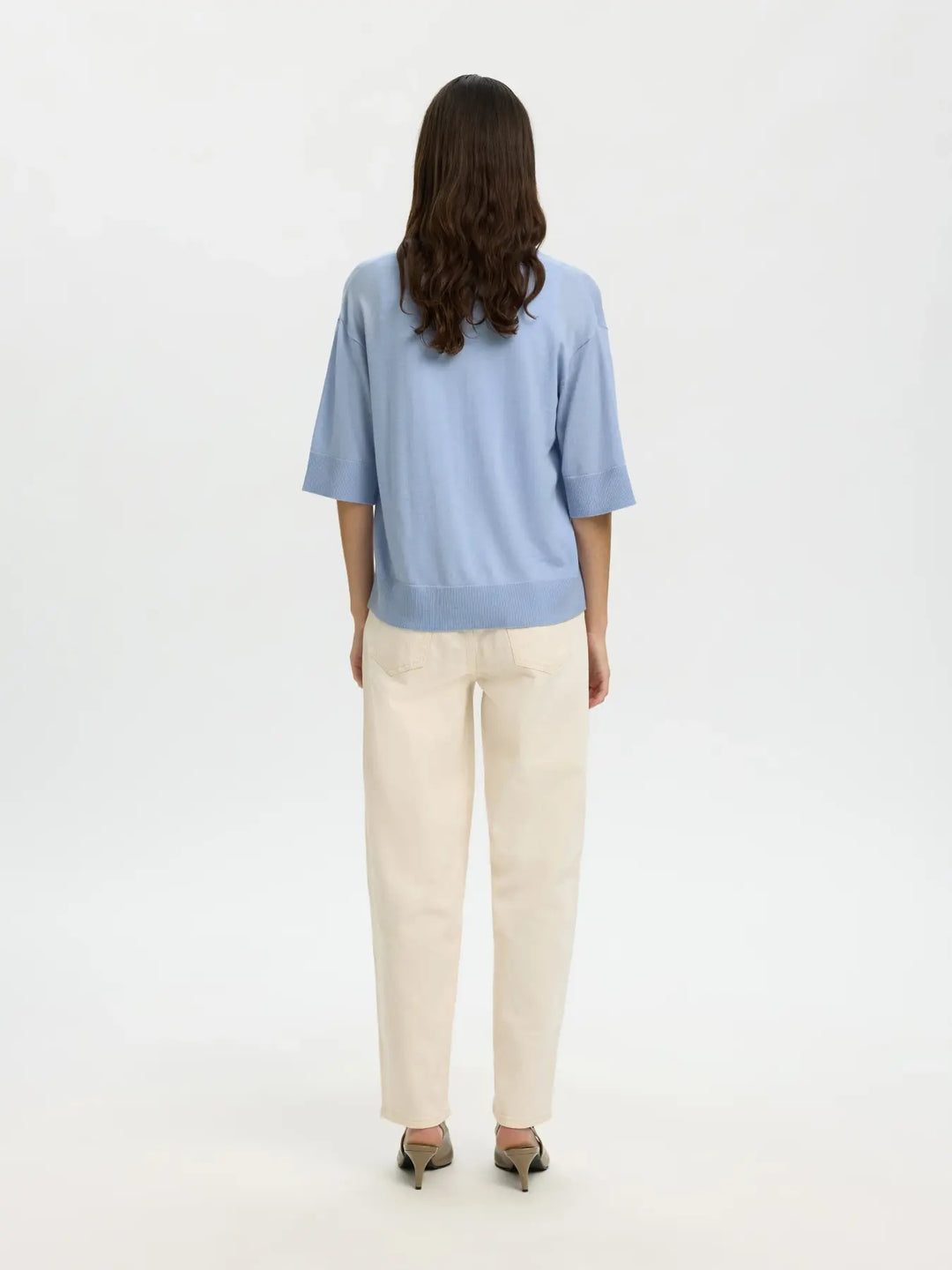 Thea SS Knit Merino V-neck