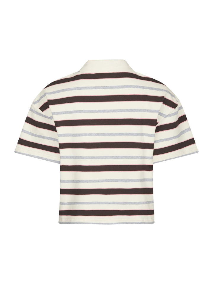 Vennera triple stripe polo tee grey