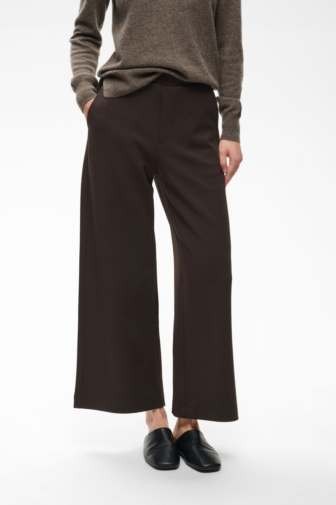 gincette cropped pant chocolate brown