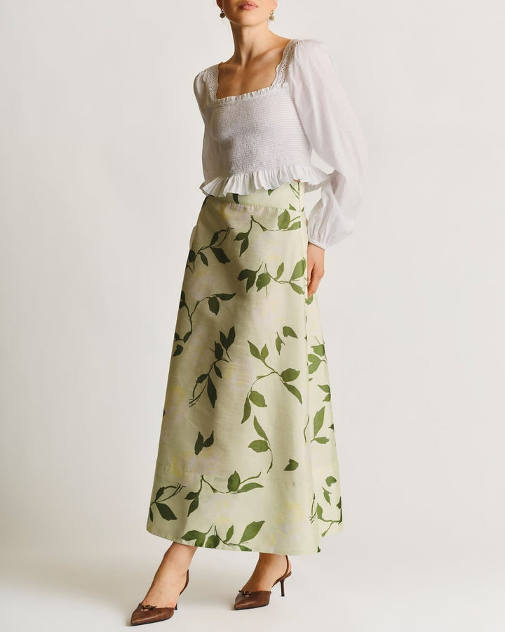 Taffeta maxi skirt soft pastel