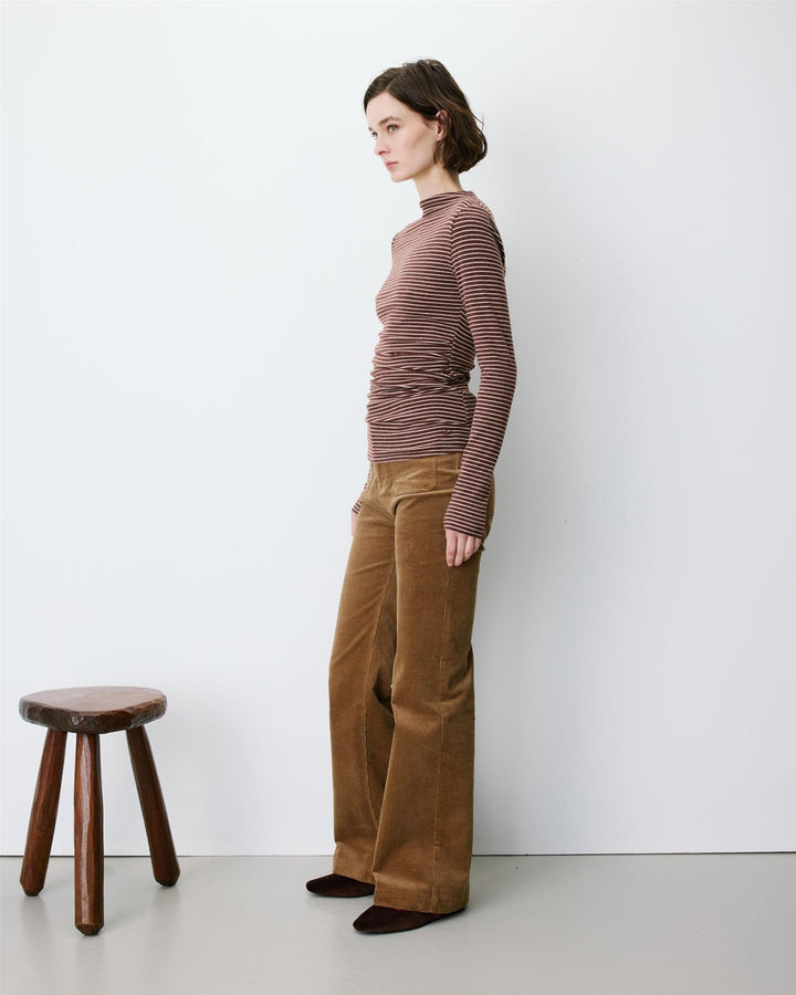 Aralee stripe top with gathered waist