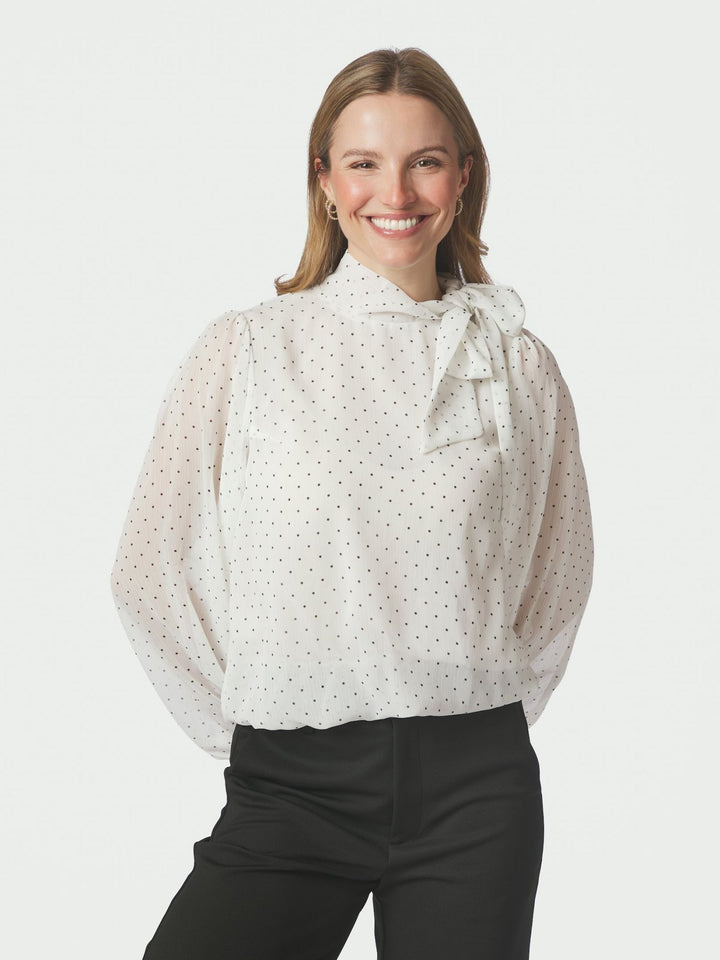dorellie dot blouse off white