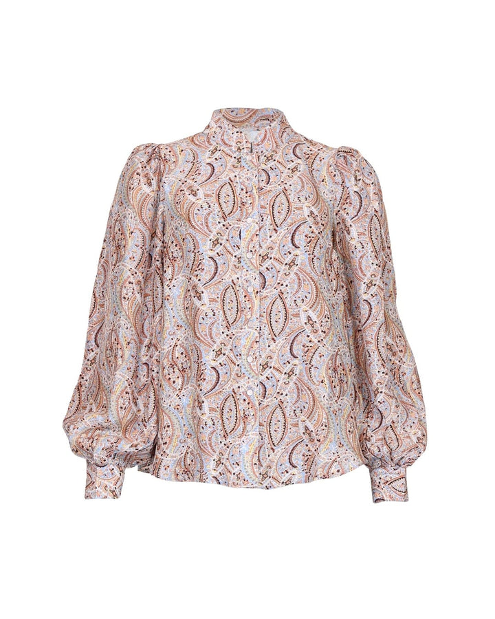 Striped organza blouse delicate paisley