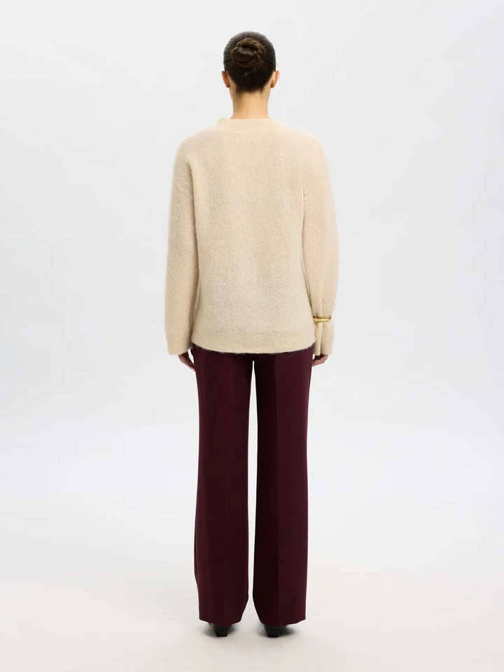 SLFSIA RAS LS KNIT LONG V-NECK