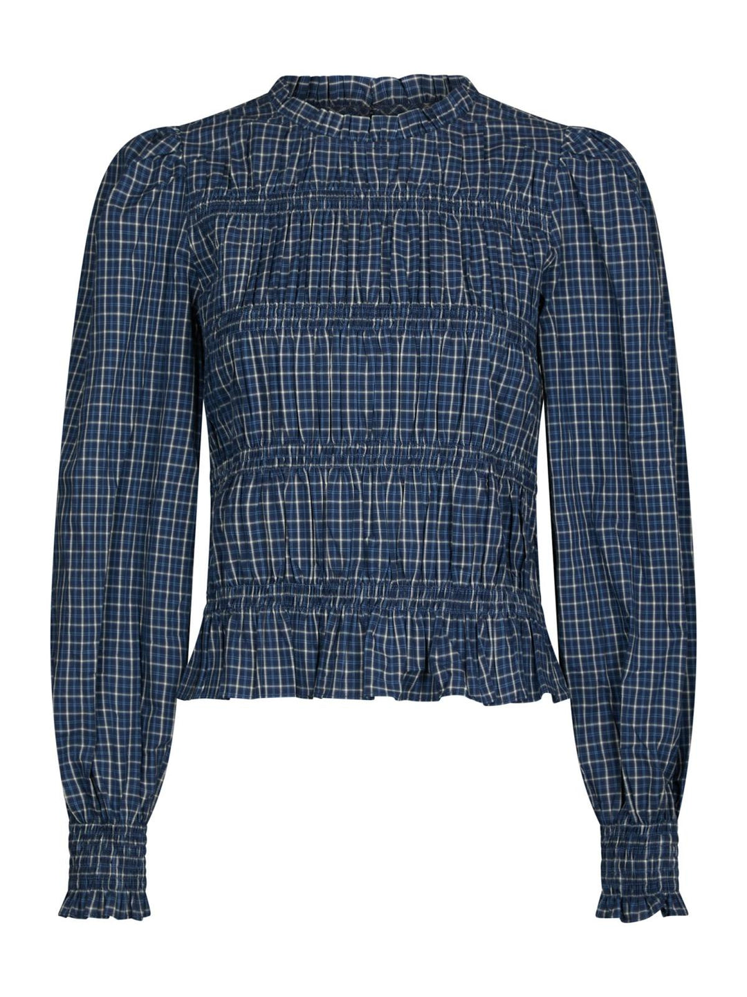 marcia check blouse blue