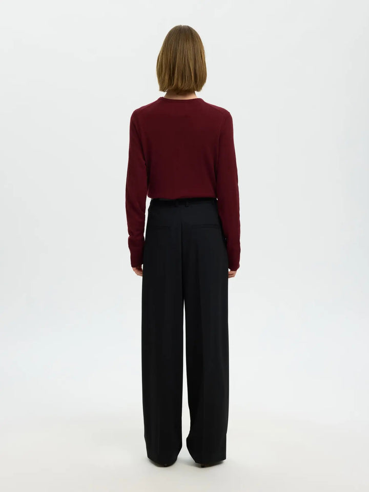 thea knit merino cardigan tawny port