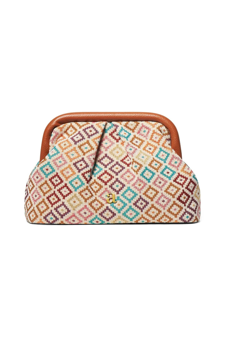 Jacquard Clutch Brown Combo