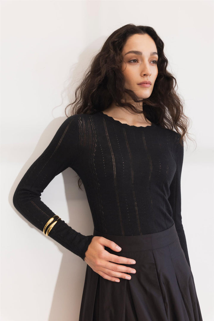 safir knit top black