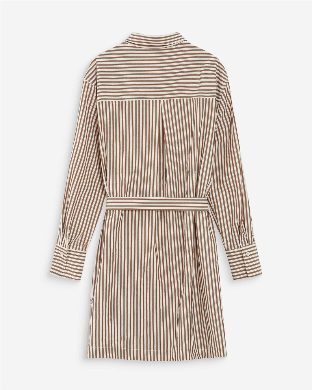 Visery striped belted short shirt dress