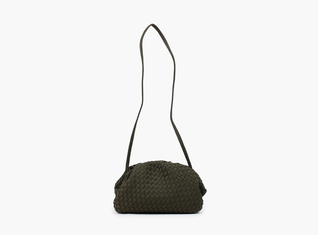 Annabel neoprene clutch mørk olivengrønn