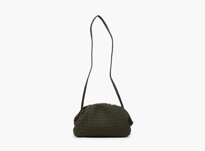 Annabel neoprene clutch mørk olivengrønn