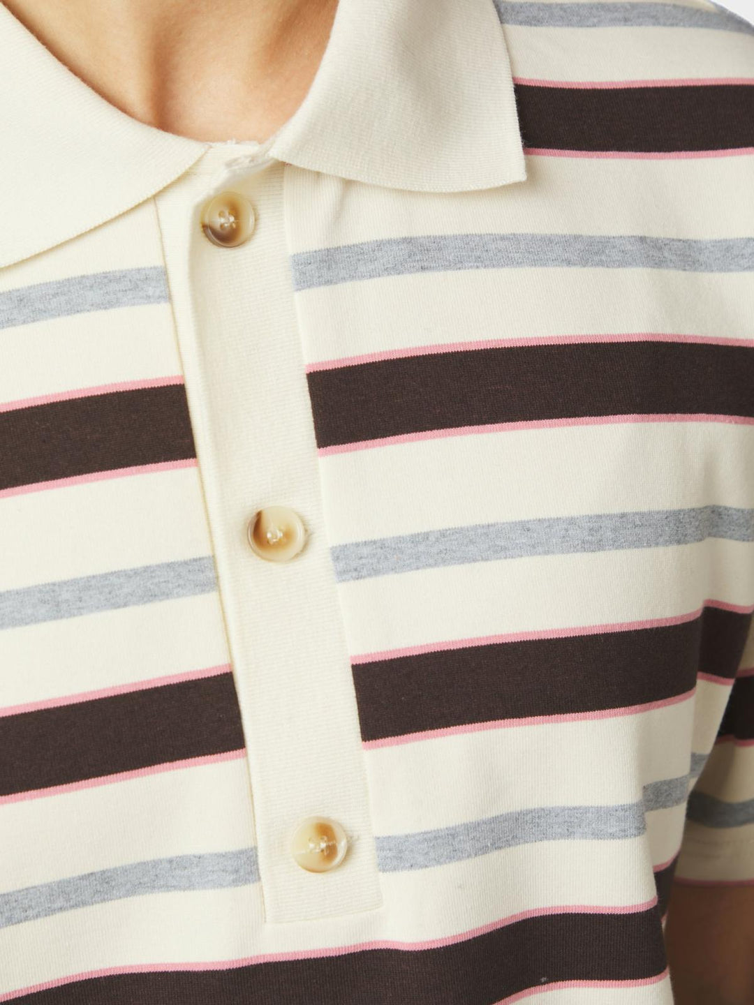 Vennera triple stripe polo tee grey