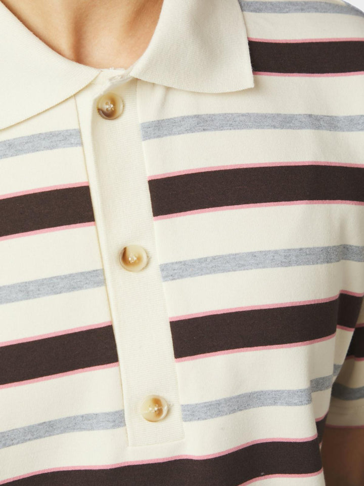 Vennera triple stripe polo tee grey