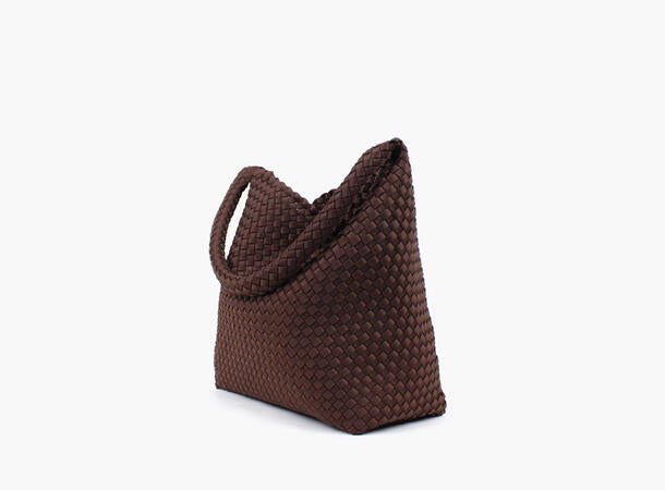 Annabel neoprene bucket bag large mørk brun