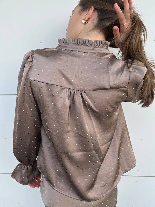 Amara Heavy Sateen Bedaz Blouse