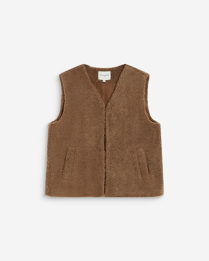 Avery faux sherling vest