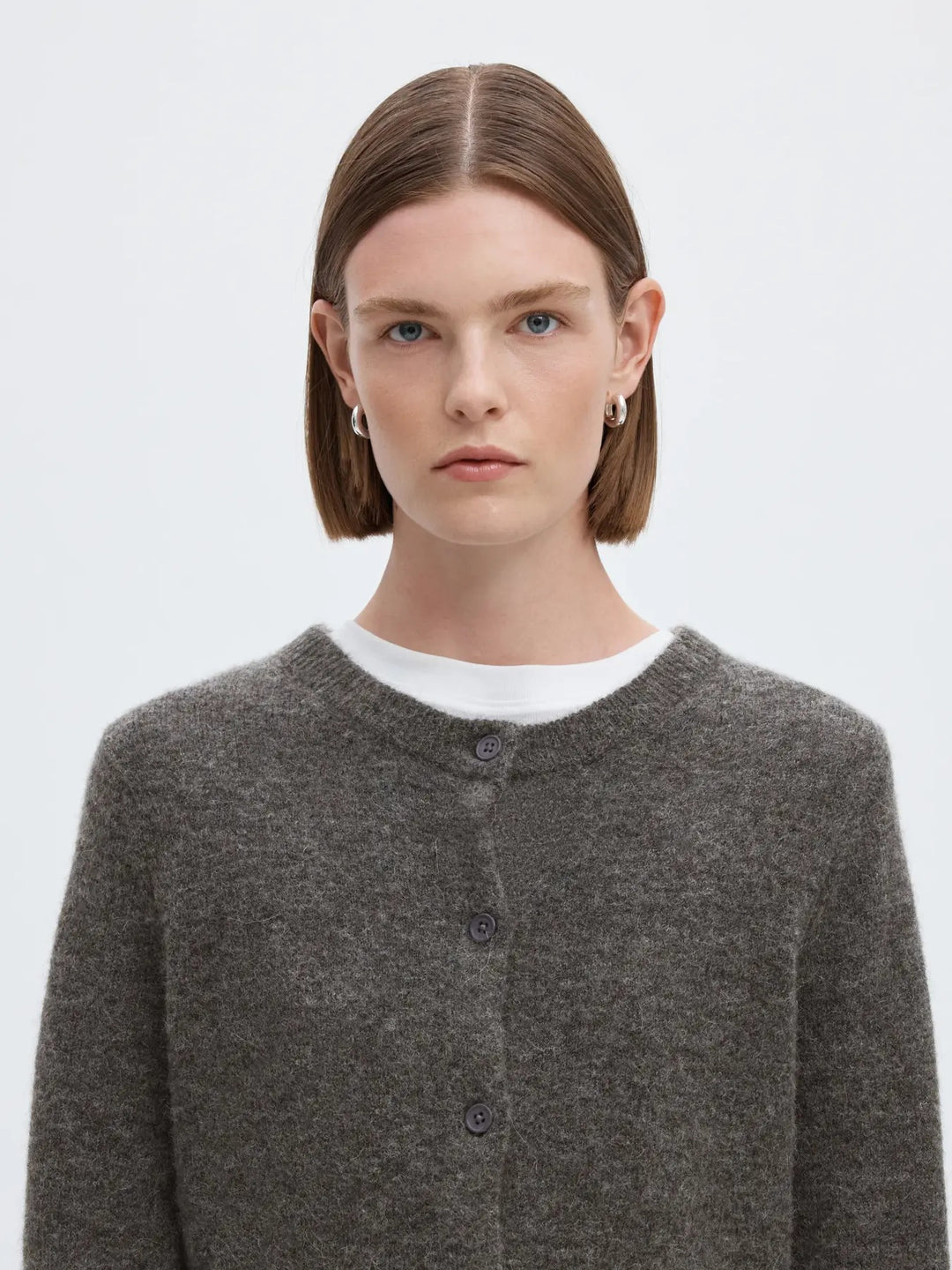 lulu new knit cardigan medium grey