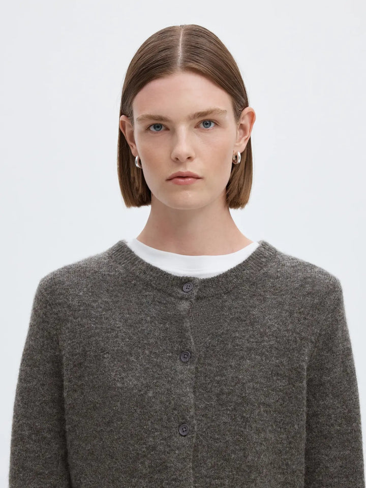 lulu new knit cardigan medium grey