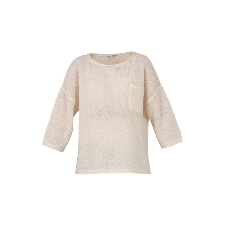 June 3/4 sleeve Knit Ecru