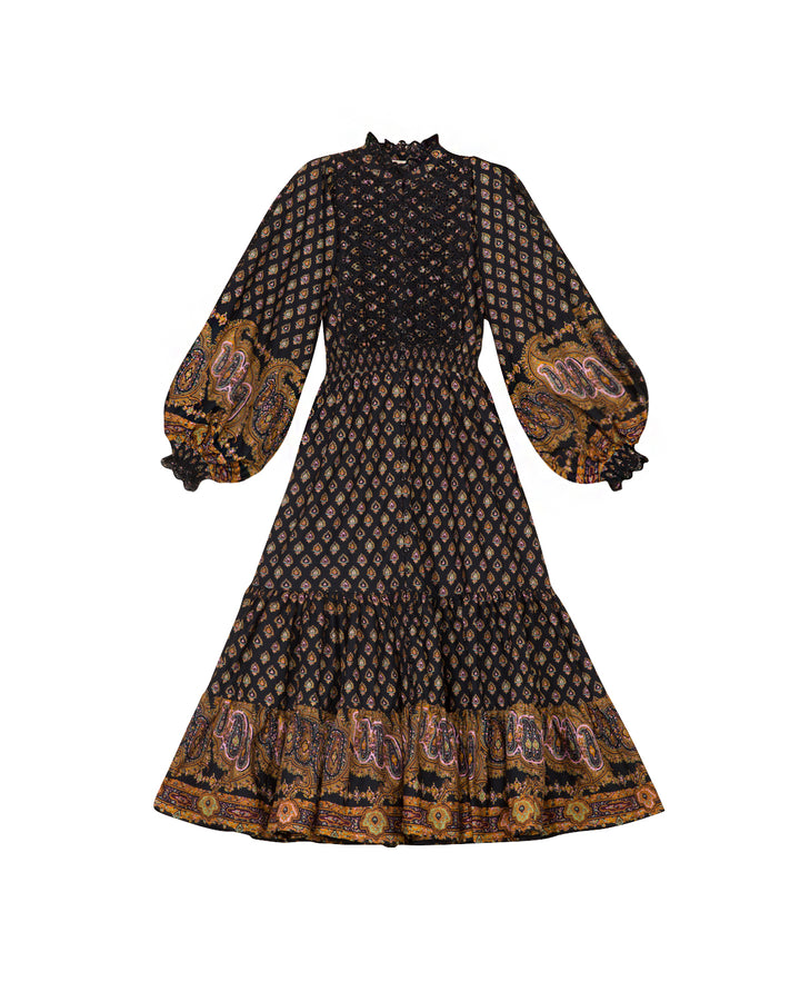 Decorated Poplin Midi Dress