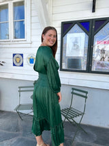 Crepe Satin Rouching Dress