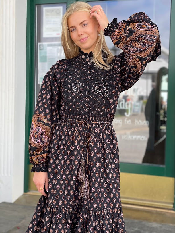 Decorated Poplin Midi Dress