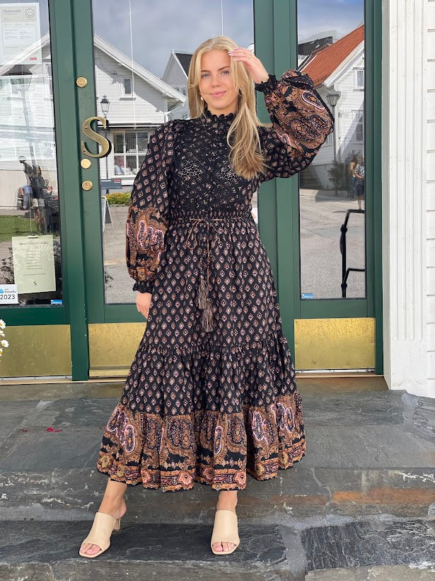 Decorated Poplin Midi Dress