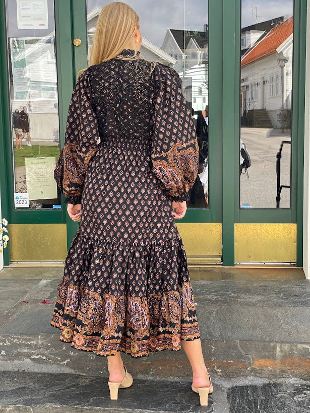 Decorated Poplin Midi Dress