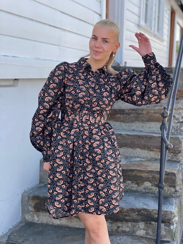 Decorated Poplin Shirt Dress