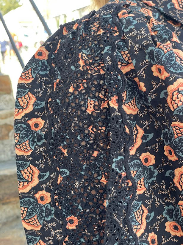 Decorated Poplin Shirt Dress